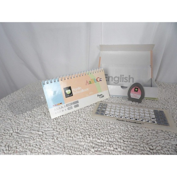 Cricut Cartridge Plantin School Book Link Status Unknown Alphabet Font Shapes - Picture 2 of 6